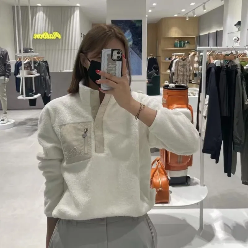 【 Presale 】Women's Long Sleeve Contrast Color Zipper Sherpa Pile Pullover Tops Fleece Sweatshirt  Soft, Warm and Comfortable