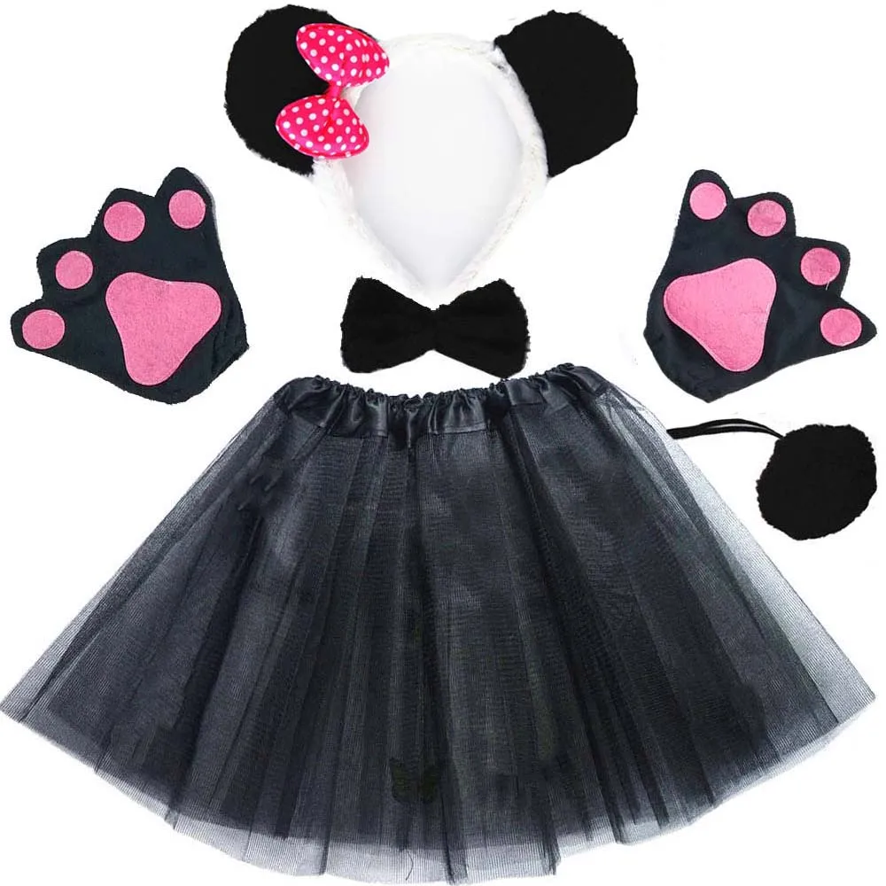 Женский костюм панды для косплея повязка на голову юбка-пачка хвост лапа подарок