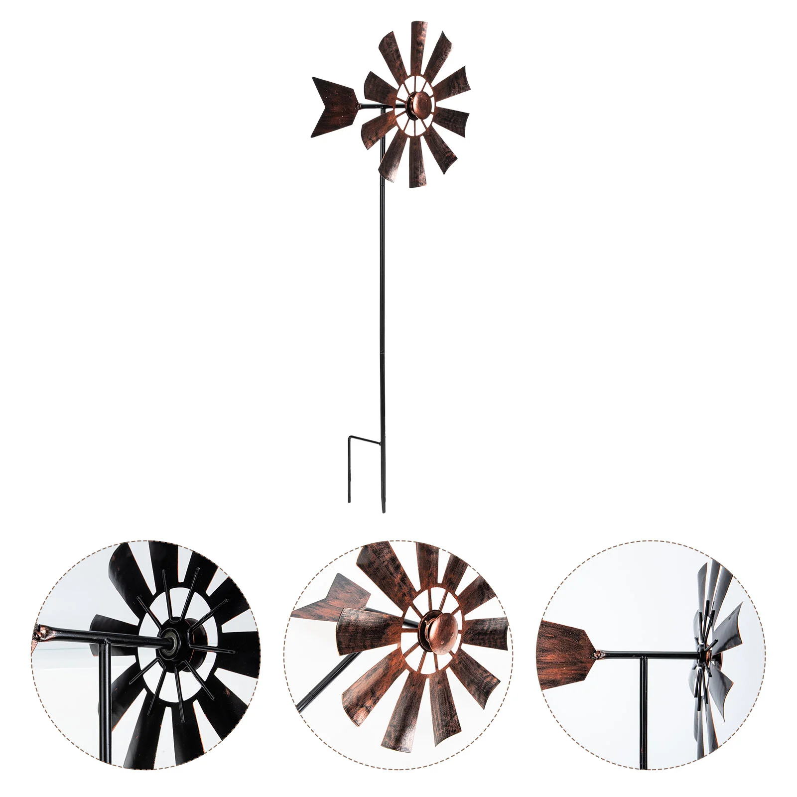 

Modern Farmhouse Decor Solar Wind Lawn Pinwheels Courtyard Windmills Iron Windmill Lawn Pinwheel