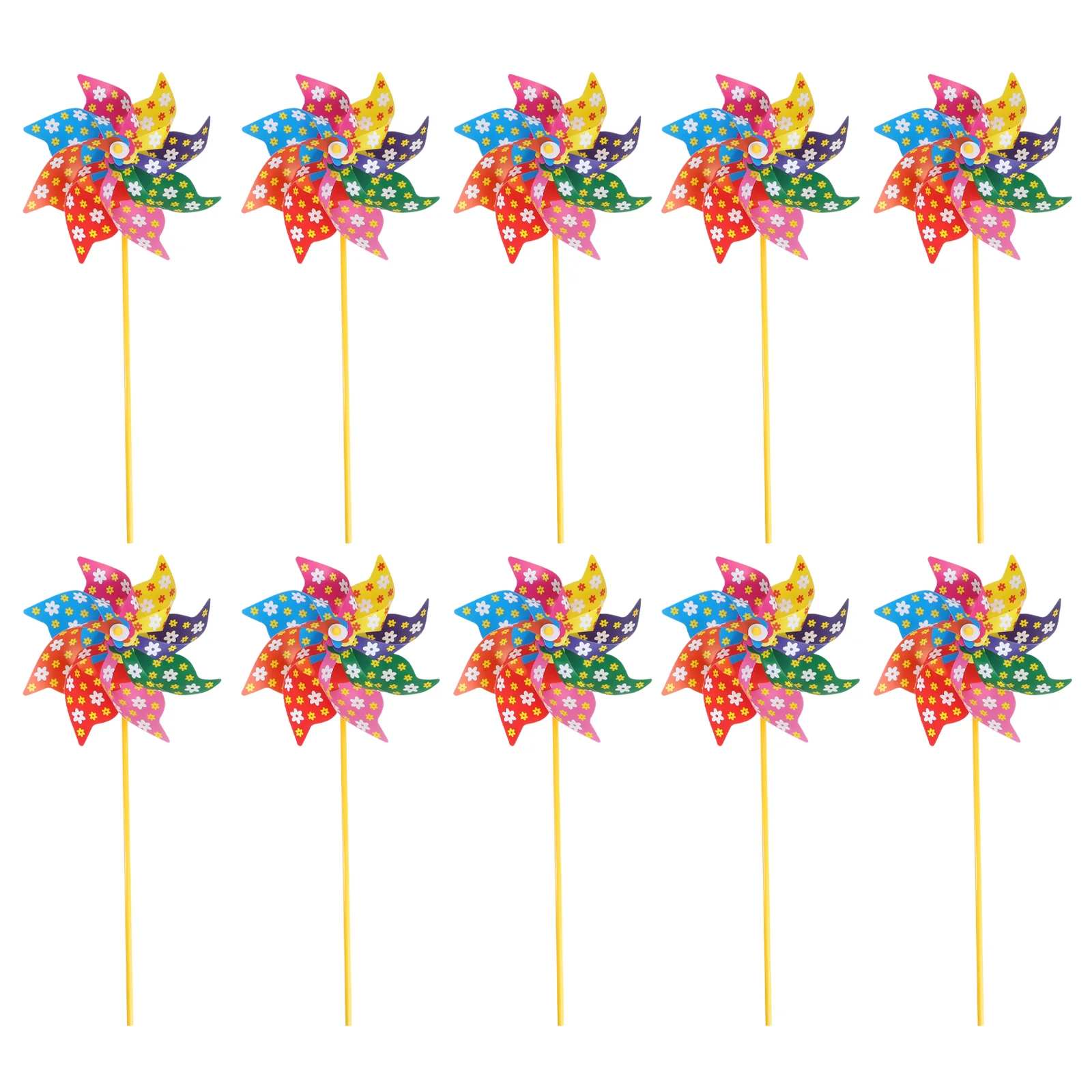 

10pcs Cartoon Pinwheel Windmill Toys Outdoor Garden Pinwheel Wind Decoration Colorful Windmill Lawn Ornament ( Colorful )