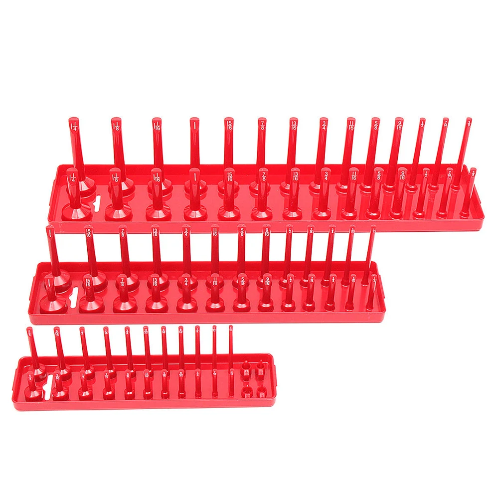 

3pcs/set Organizer Garage Storage Tool Holder Metric SAE 1/4' 3/8' 1/2' Plastic Home Socket Tray Shelf Stand Accessories Rack