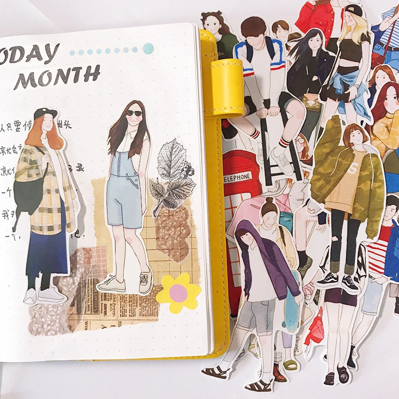 

Стикеры для пары мальчиков и девочек, Стикеры для скрапбукинга, декоративные Стикеры, фотоальбомы для творчества, 30 видов