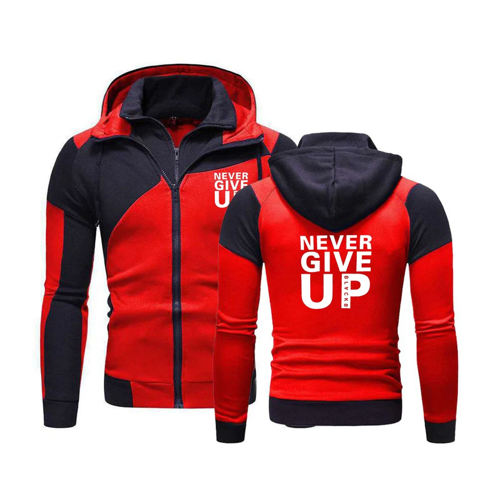 

Never Give Up 2023 Spring and Autumn New Men Sweatshirt Land Printing Color Matching Leisure Hoodie Pure Cotton High Quality