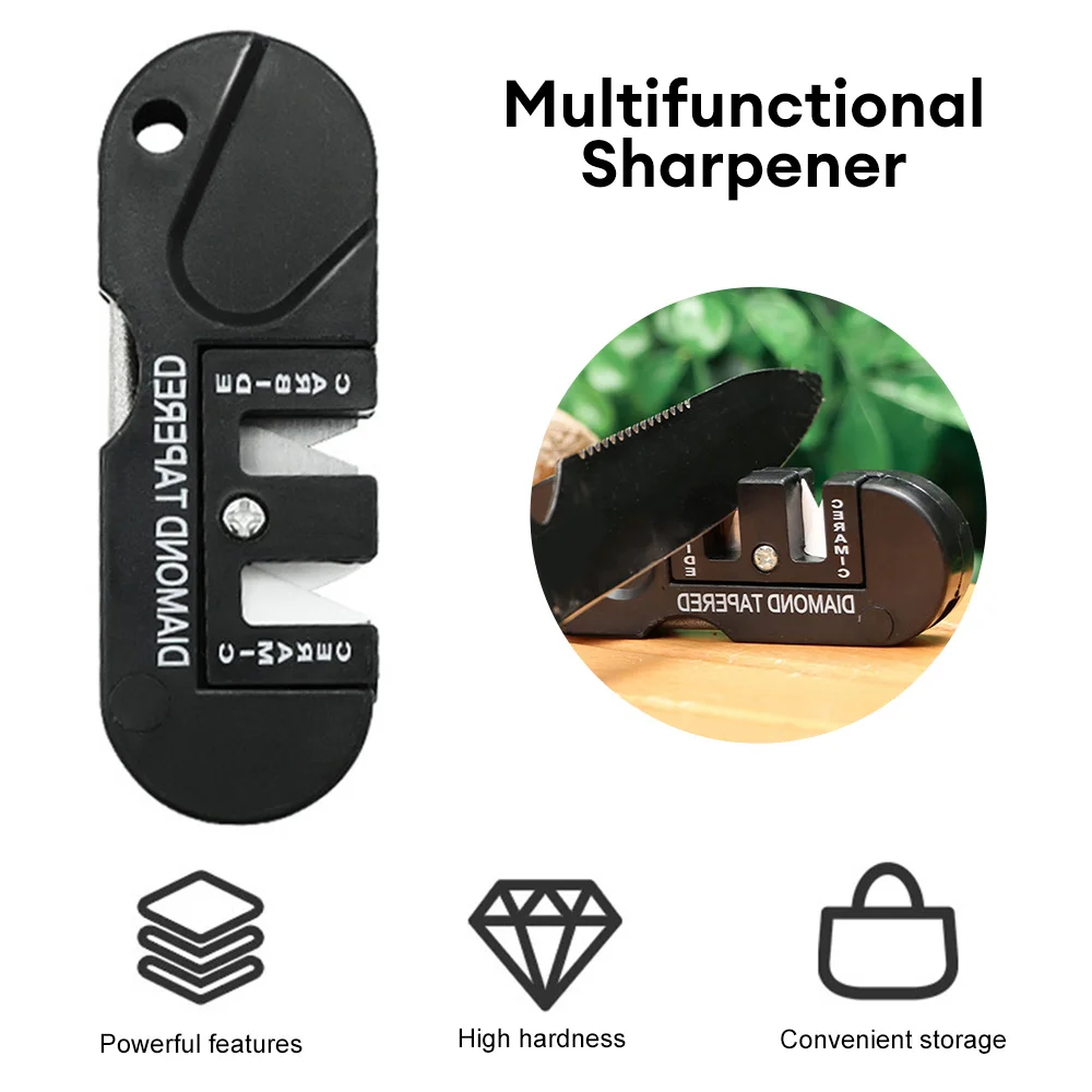 

Mini Portable Knife Sharpener Tungsten Ceramic Carbide Fish Hook Whetstone Blade Trimmer Multifunctional Camp Outdoor Tools