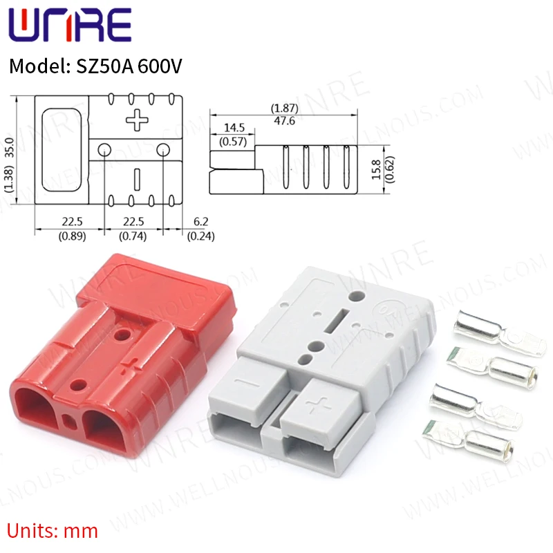 Разъем для зарядки аккумулятора SZ50A 600 В 6AWG в стиле Андерсон