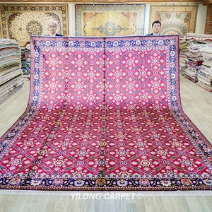 305x396cm Handwoven Silk Rug Tribal Pattern Oriental Luxury Indoor Carpet (BL020)