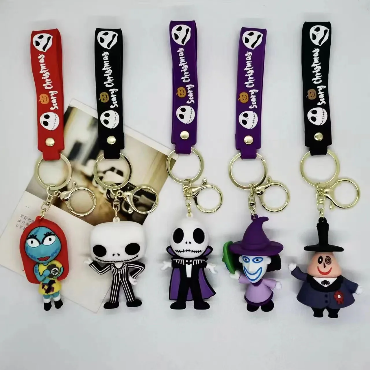 

Classic Cartoon Figure Jack Skellington Keychain Disney The Nightmare Before Christmas Doll Keyrings Backpack Accessories Gifts