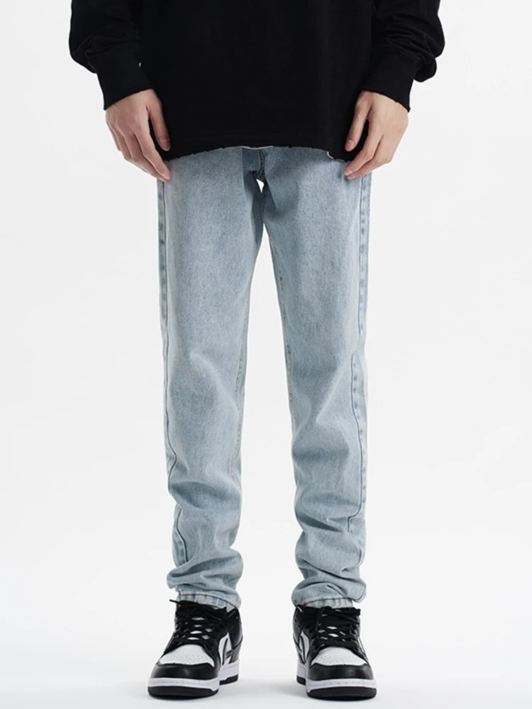 Letter Embroidery Jeans Street Clothing Jeans Woman Low Men's Pants Y2K Hop Hop Men's Straight Legs Slim Pants Men's Pants Denim