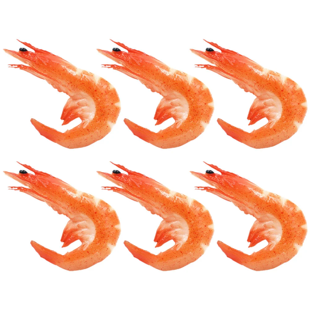 

6 Pcs Simulation Lobster Model Lobster Toy Shrimp Prop Food Shrimp Toys Pvc Simulated Shrimp Model Baby Shrimp Models