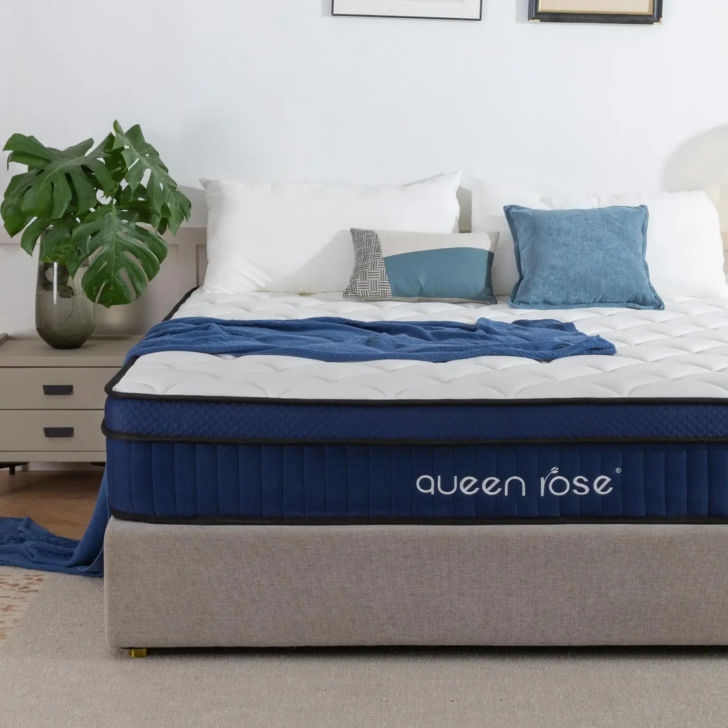 Матрас Queen Size QUEEN ROSE 14-дюймовый матрас с подушкой из пены эффектом памяти в коробке