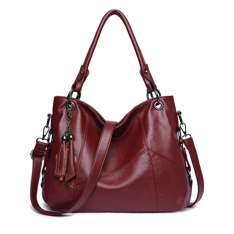 

Simple Tassel Leather Shoulder Crossbody Bag Ladies Large Capacity Tote Bags For Women Luxury Fashion Designer Handbags Quality