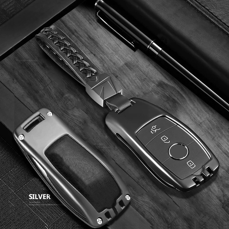 

Aluminum Alloy for Mercedes Benz A C E Class A200 E300 E260 C260 C200 GLA GLC Key Case for Car Shell Key Cover Car Accessories