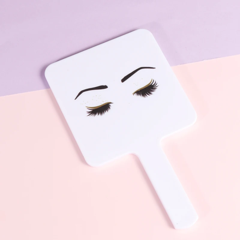 RISI For Eyelash Extension Handheld Makeup Mirror Square Makeup Vanity Mirror with Handle Hand Mirror SPA Salon Compact Mirrors