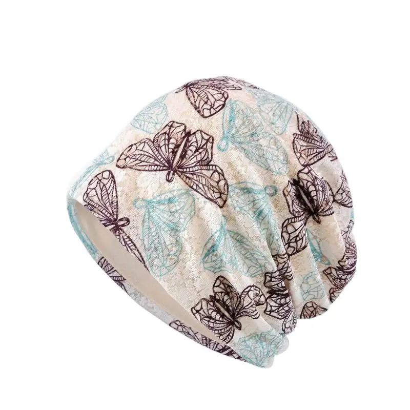 Женская облегающая шапочка дышащая мешковатая с бабочками и цветами женская