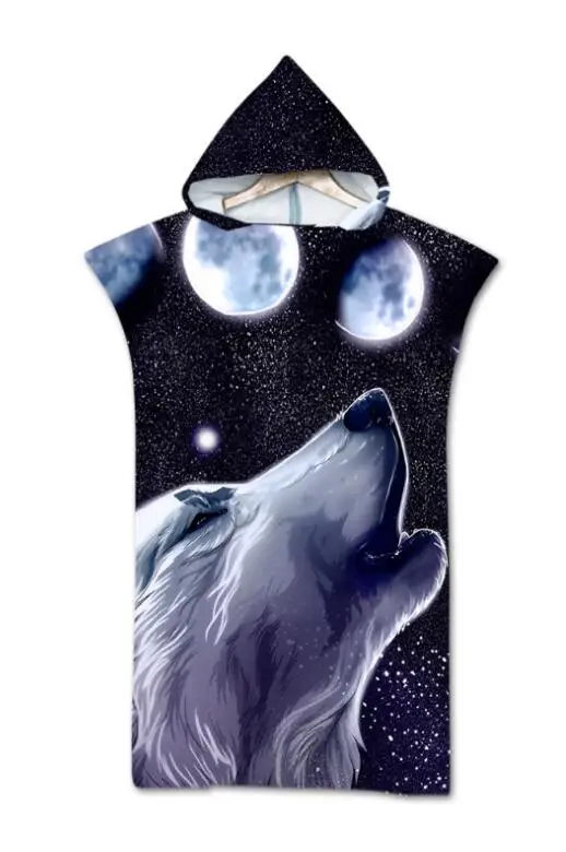 Модное быстросохнущее пляжное полотенце с капюшоном и принтом животных банное