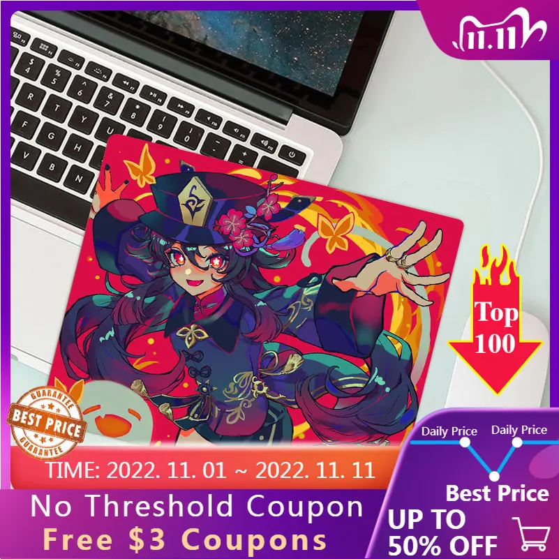 

hu tao Genshin Impact Gaming Mouse Pad Anime Mousepad Cute Small Pad For Computer Mouse Carpet Cute Mouse Mats Gamer Rug Laptop