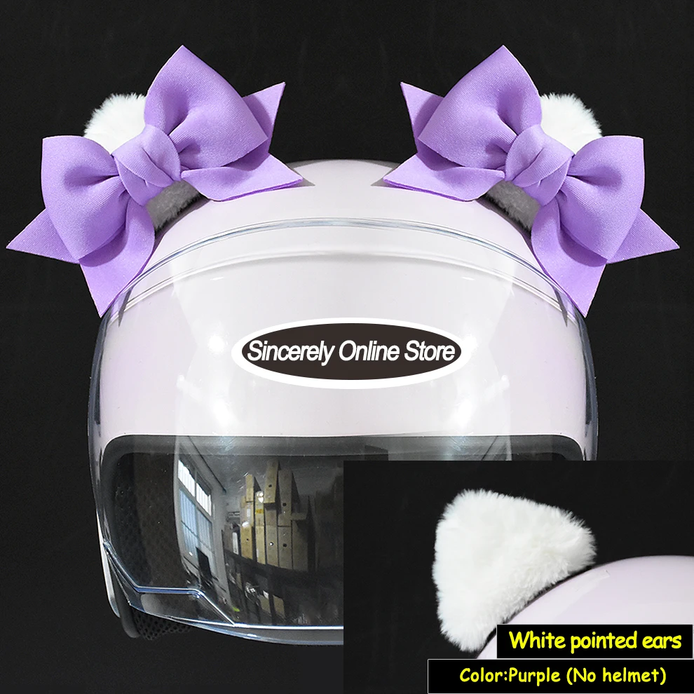 Украшение для шлема, шлем с милыми ушками кролика, узел-бабочка для мотоцикла, украшение для езды на велосипеде, стиль для косплея