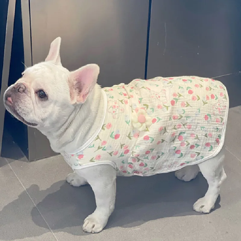 

Платье для мопса, летняя одежда для собак, одежда для французского бульдога, костюм для кошки, йоркширского шнауцера, пуделя, Бишон, фризе, померанского мальтского костюма