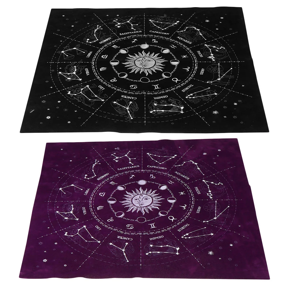 

2Pcs Constellation Tarot Table Cloth Divination Divination Desk Accessory