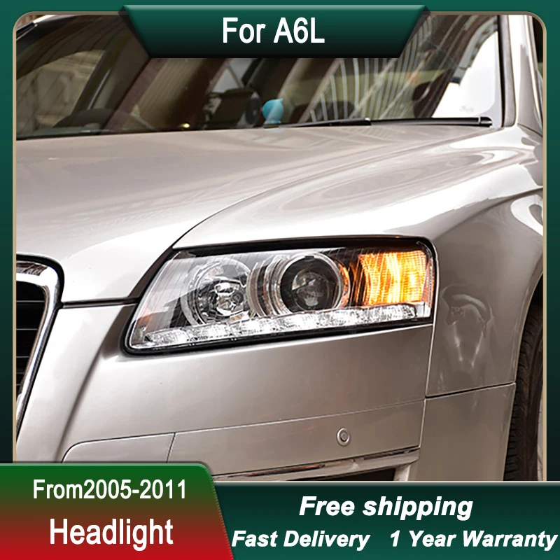 Автомобильные фары для Audi A6L 2005-2011 обновление до Φ новый дизайн передняя фара DRL
