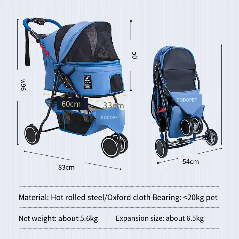 Новинка 2024 складная тележка для собак Teddy Dog большая домашних животных легкая на
