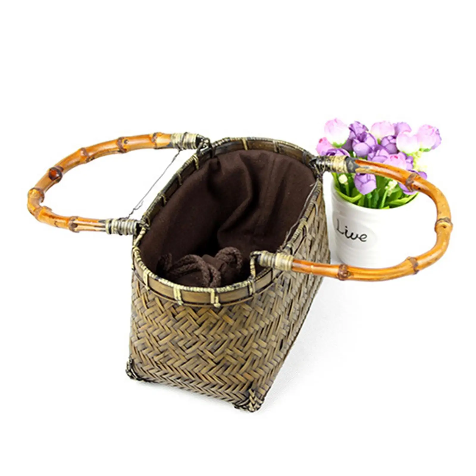 

Fashion Bamboo Bags Clutch with Handle Totes for Shopping Vacation Beach