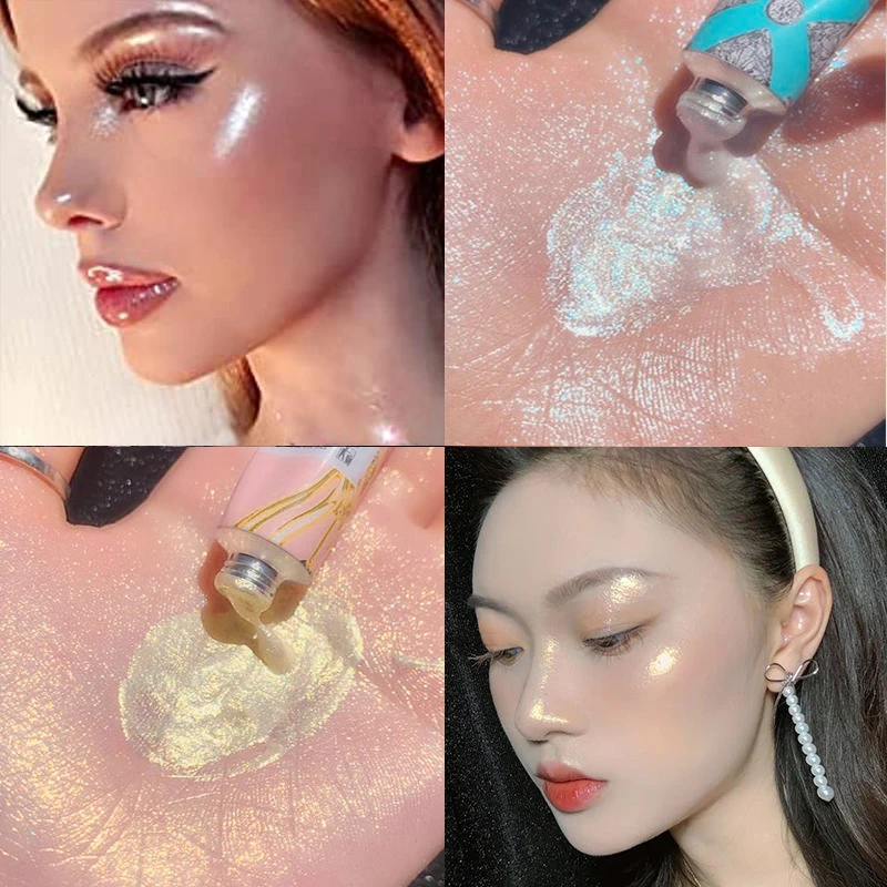 Brightening Highlighter Blue Gold Silver Eyeshadow Shimmer P