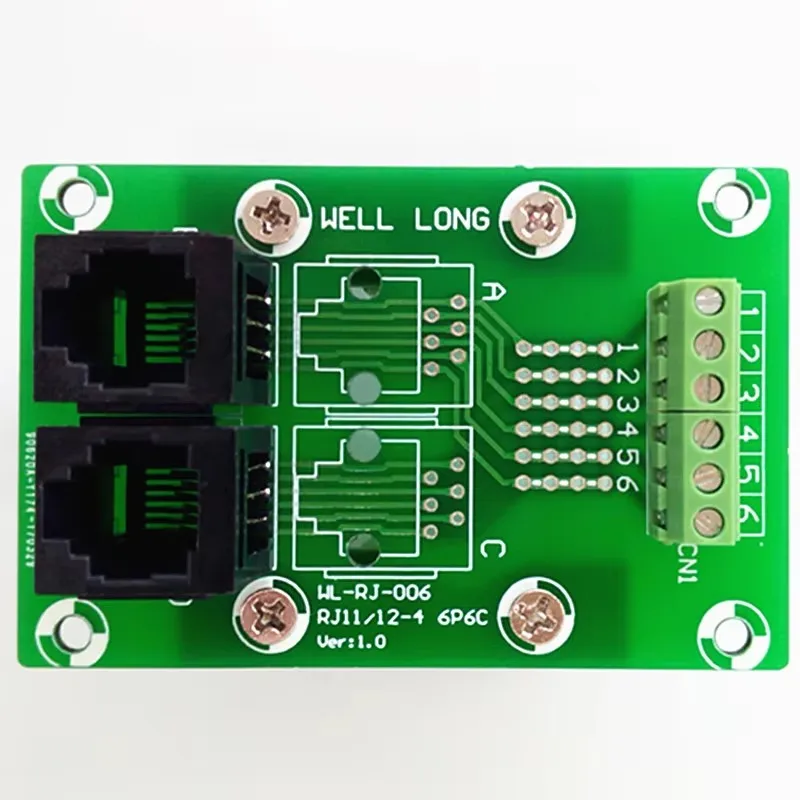 2 шт./лот RJ11/RJ12 6P6C Jack 2-сторонняя коммутационная плата Buss клеммная колодка разъем.