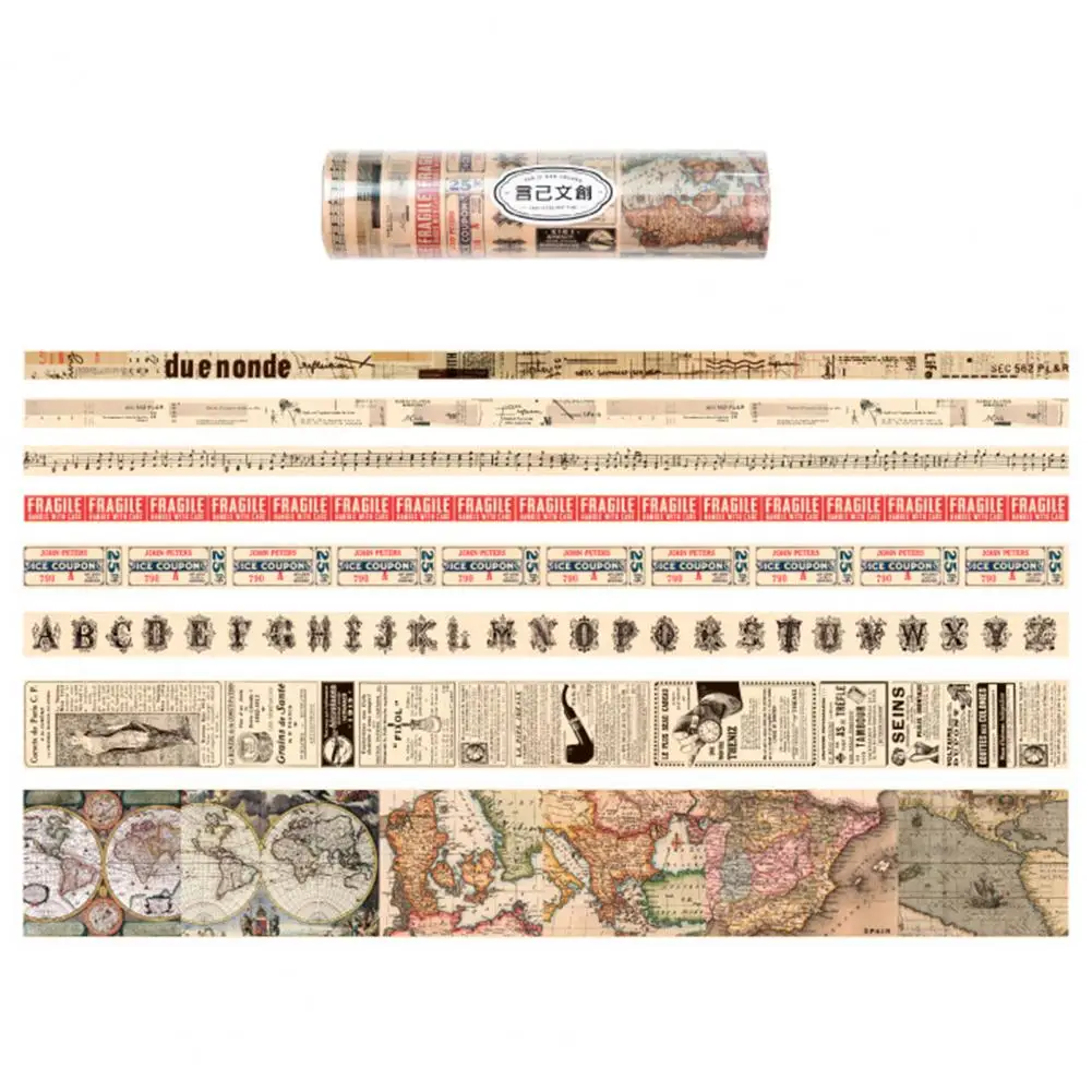 

1 Set Attractive Eco-Friendly Diary Sticker Cut Freely Scrapbook Art Journaling Craft Paper Adhesive Tape Wide Application