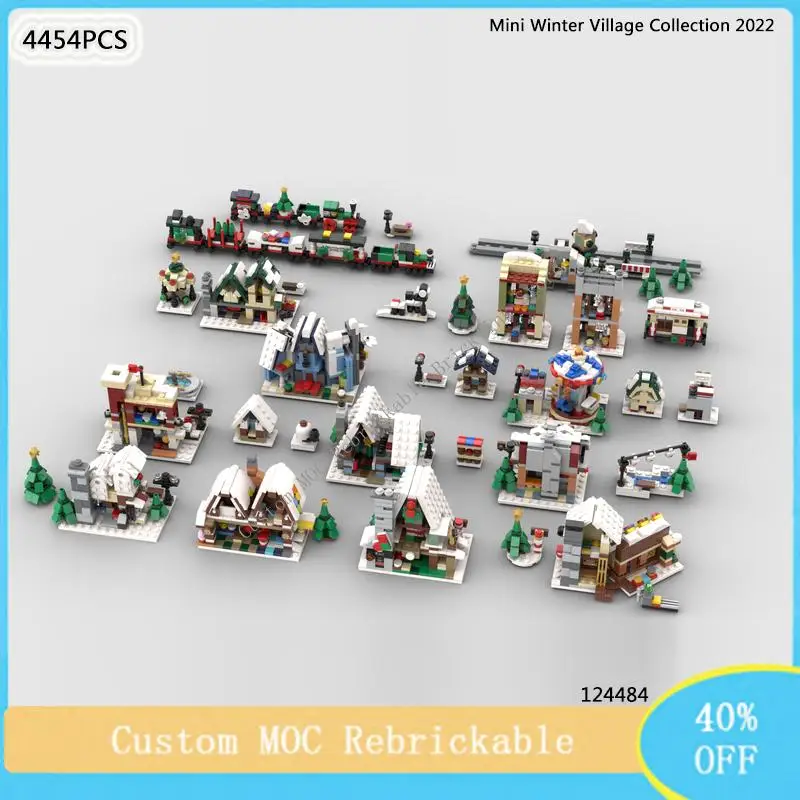 

4454 шт., Детский конструктор MOC «Зимняя деревня»