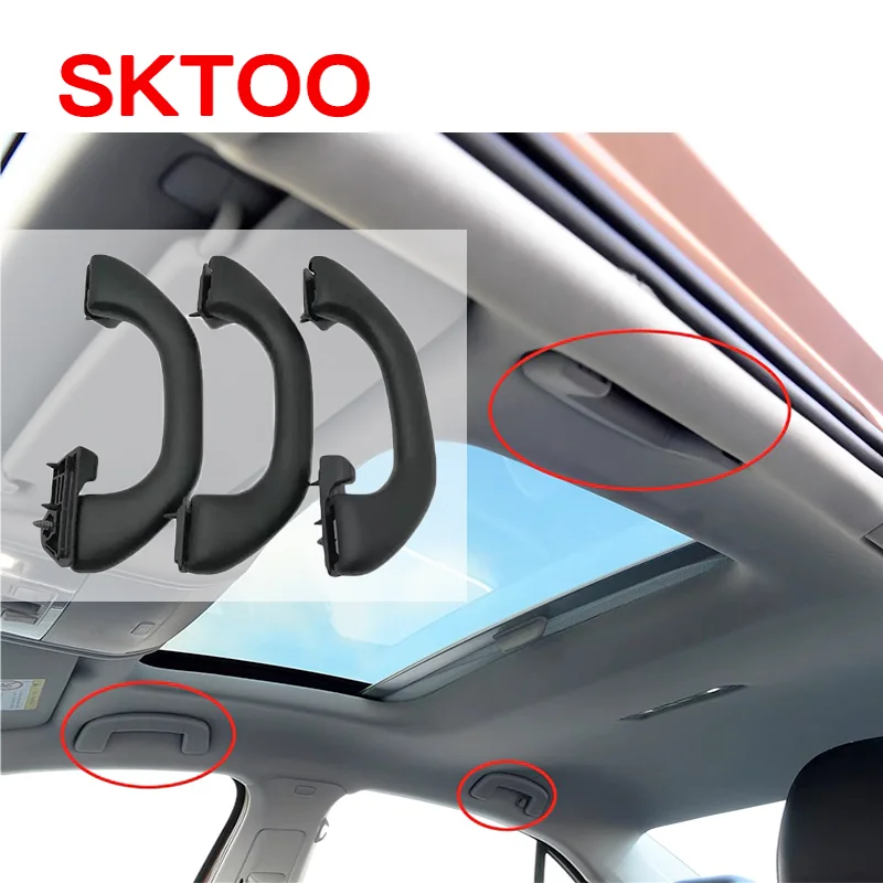 

SKTOO Fit for VW Golf 4 Top Armrest Ceiling Handle Car Inner Handle Black Gray Beige