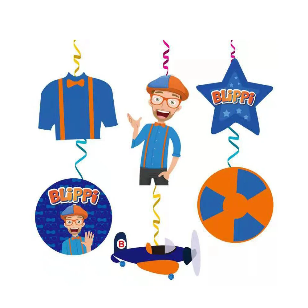 Blippi Тема учителя 6 шт./лот завитки с днем рождения детские сувениры украшения для