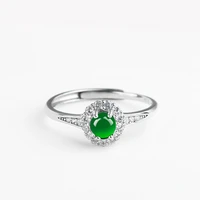 burmese jade rings accessories designer amulets gemstone adjustable jewelry green real emerald 925 silver women natural jadeite