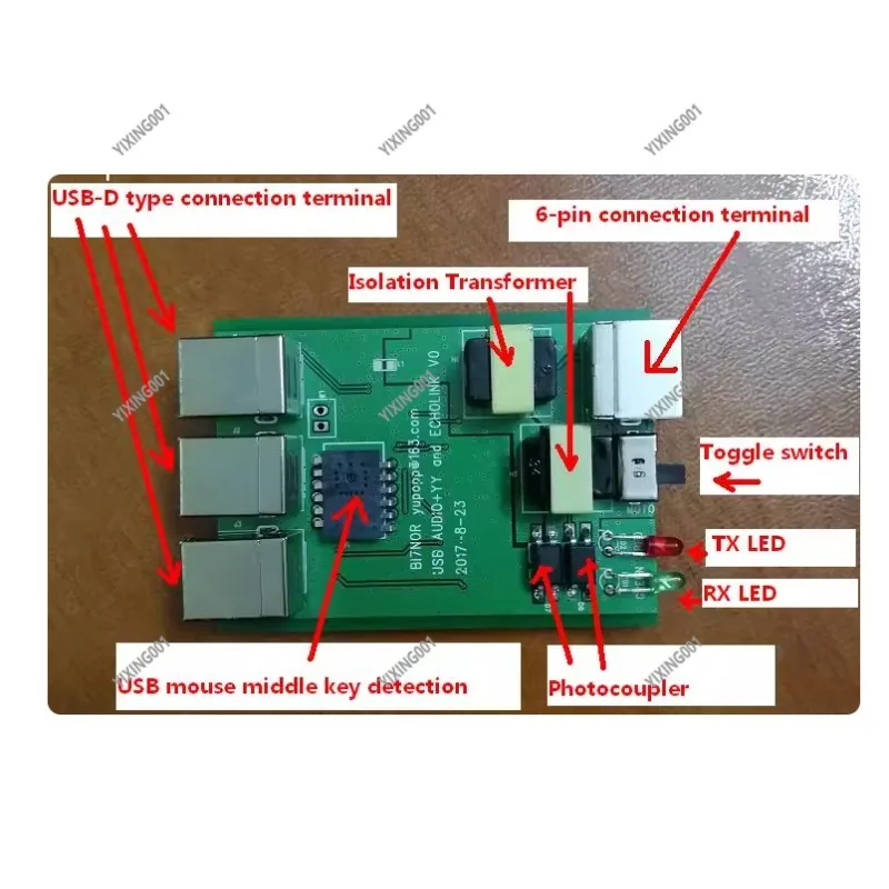 Фото R1-2023 6-контактный USB-аудиоинтерфейс в комплекте звуковая карта USB для Echolink Zello YY ASL — компьютерный аудиоинтерфейс №1