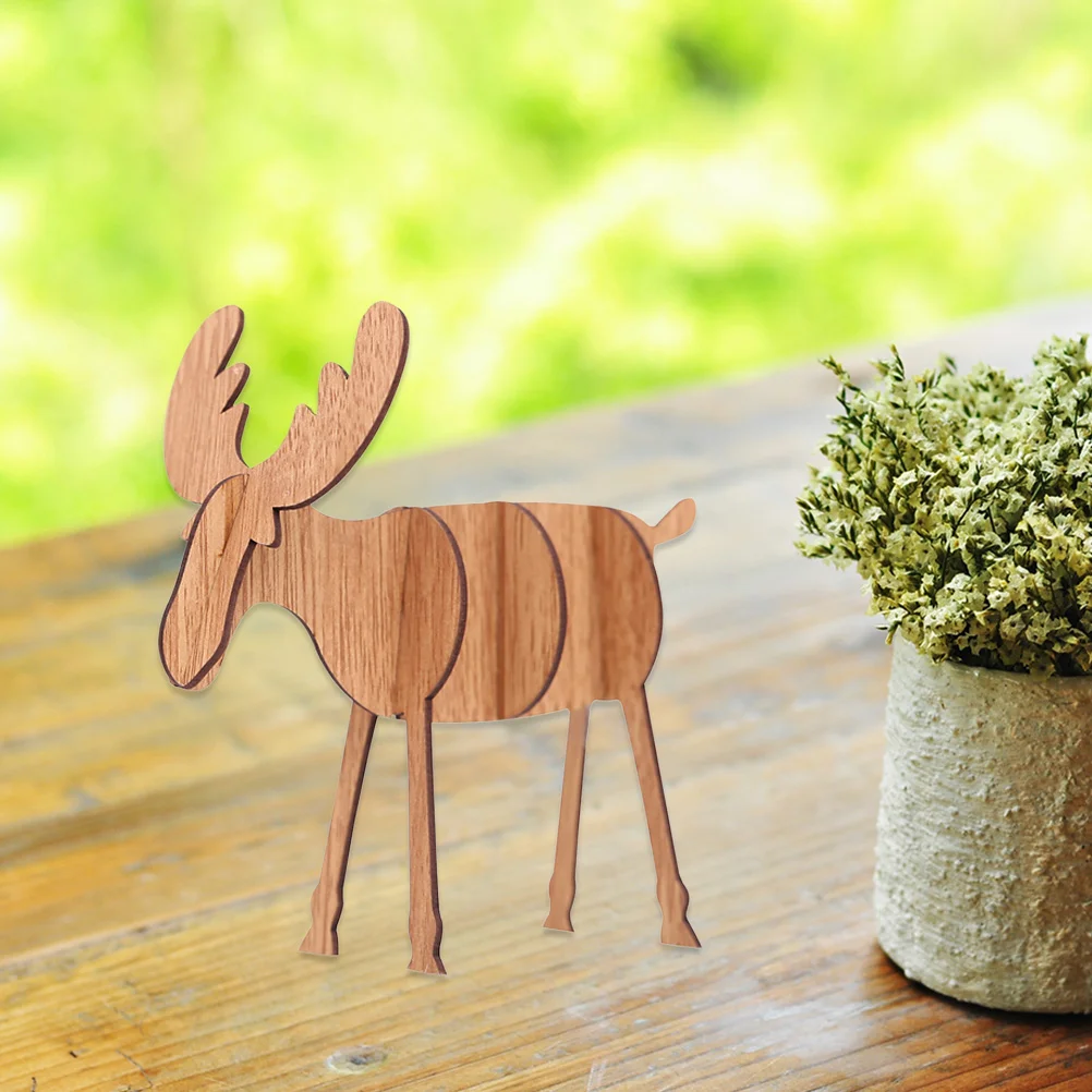 

Christmas Reindeer Deer Ornaments Statue Figurine Wooden Standing Cakes Toppers Tabletop Holidaycrafts
