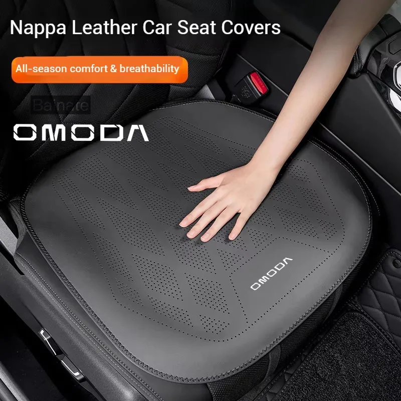 Фото Для JAECOO Omoda C5 E5 C9 Omoda C7 5 9 EV PHEV 2025, кожаные чехлы на сиденья, всесезонные накладки на сиденья, аксессуары для спинок автомобильных сидений №1
