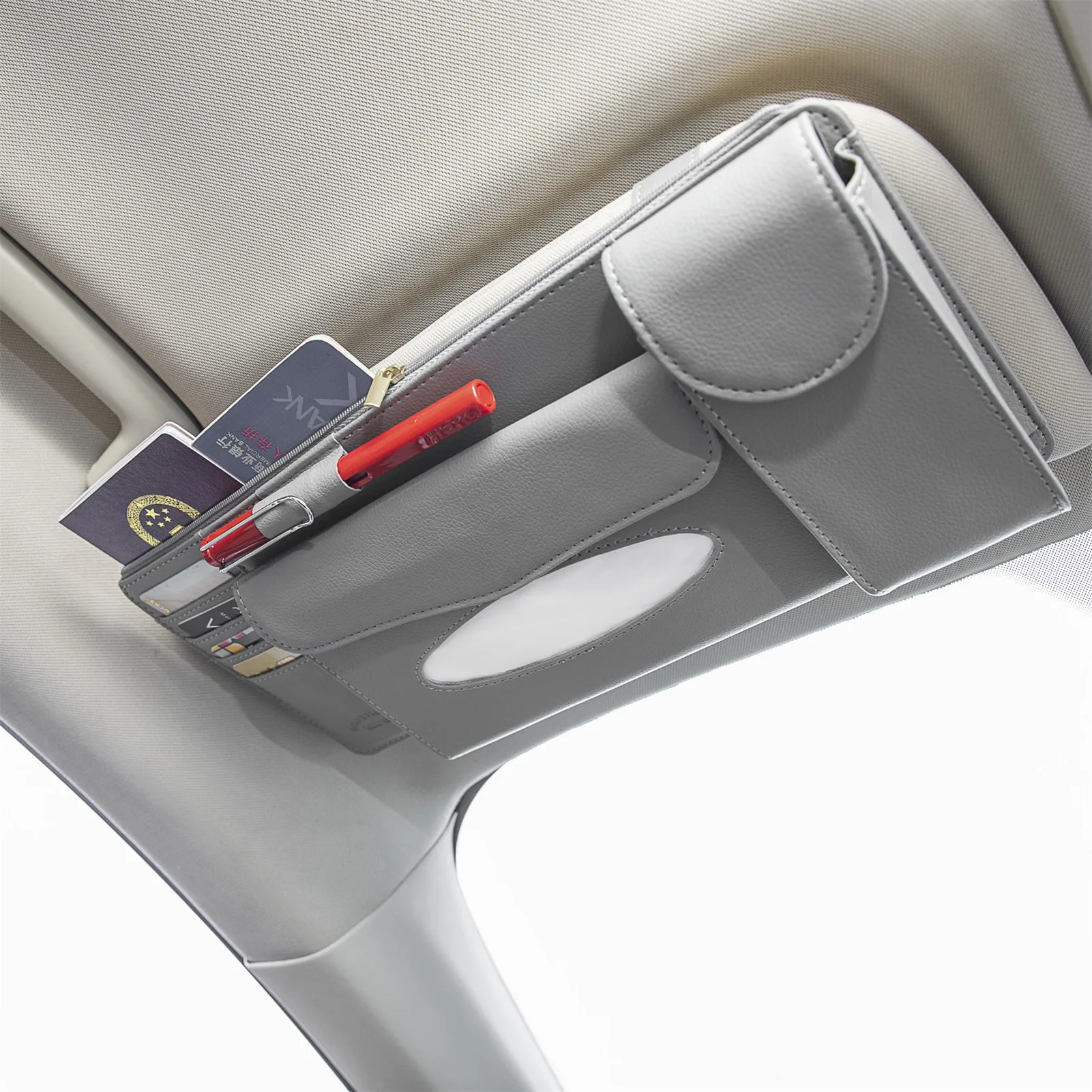 

Автомобильный органайзер для солнца, кожаный карманный зажим для солнцезащитных очков для автомобиля, кожаный Органайзер для автомобиля, а...