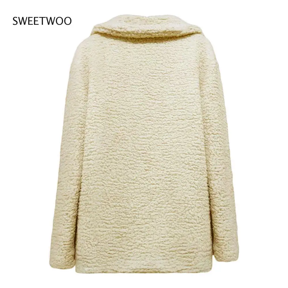 Female Warm Faux Fur Coat Women Autumn Winter Teddy Coat Casual Oversized Soft Fluffy Fleece Jackets Overcoat Dropshipping 2022