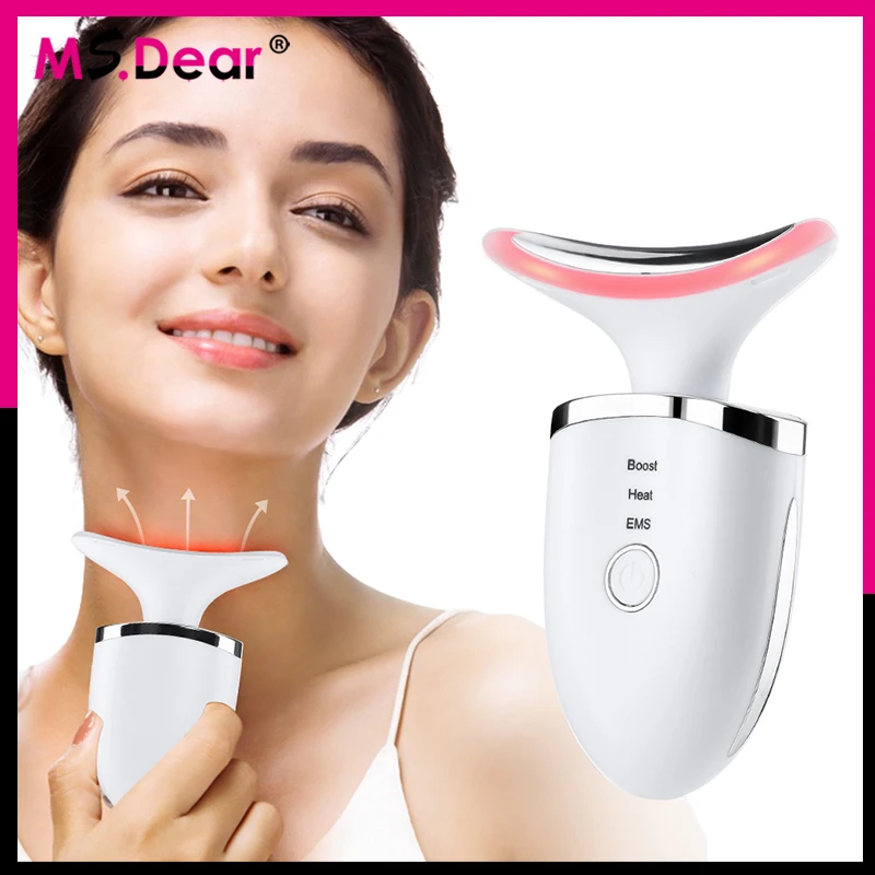 

Ms.Dear V Line Face Neck Lifting Machine EMS Microcurrent Photon Therapy Beauty Device Anti Wrinkle Remove Double Chin Massager