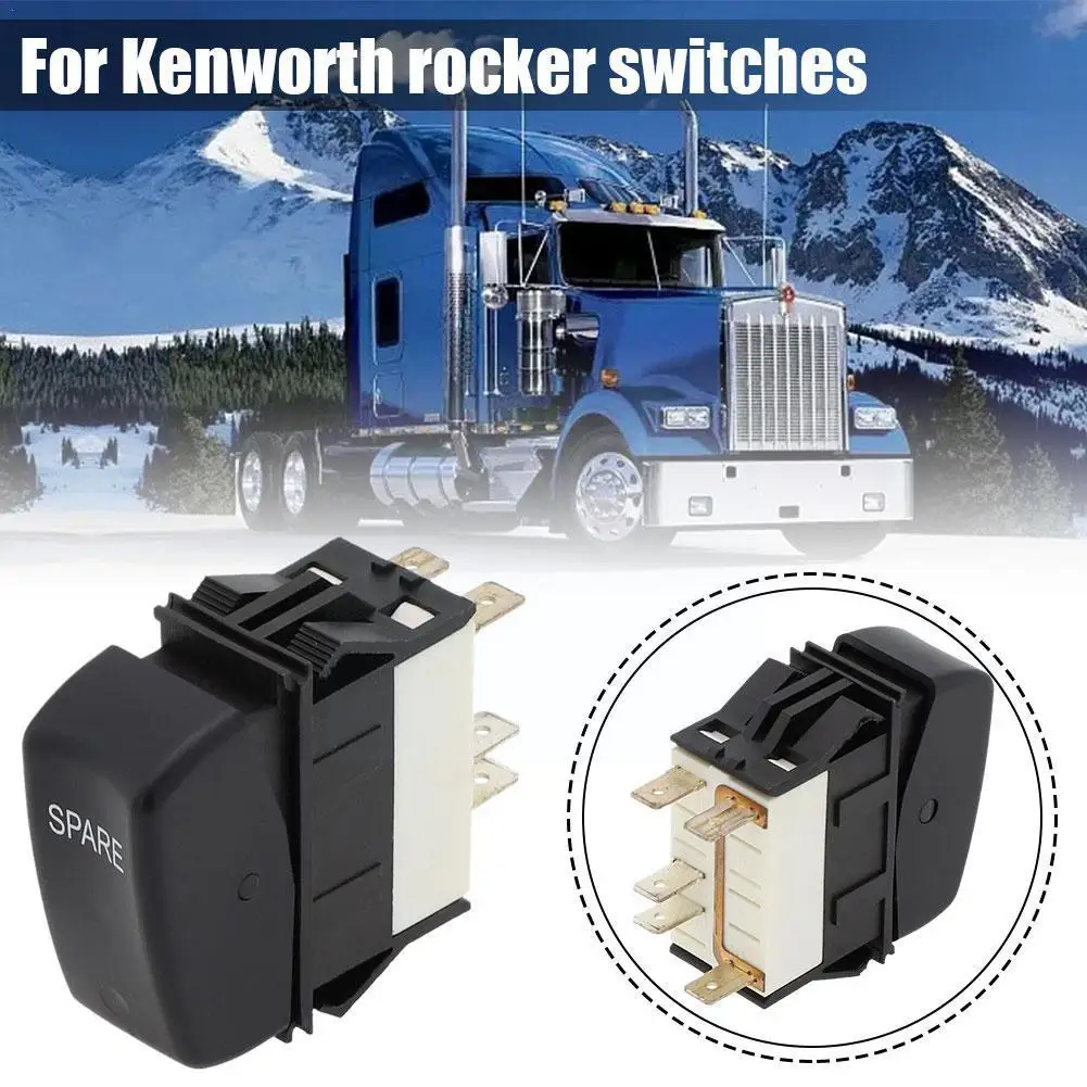 

1pc Plastic Black Spare Rocker Switch Round Rocker Truck Switch Suitable For Kenworth P27-1123-007 M2M8