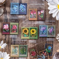 40pcsbag decoupage flowers series vintage crafts stamp washi paper diy masking tape retro stickers scrapbooking decorative