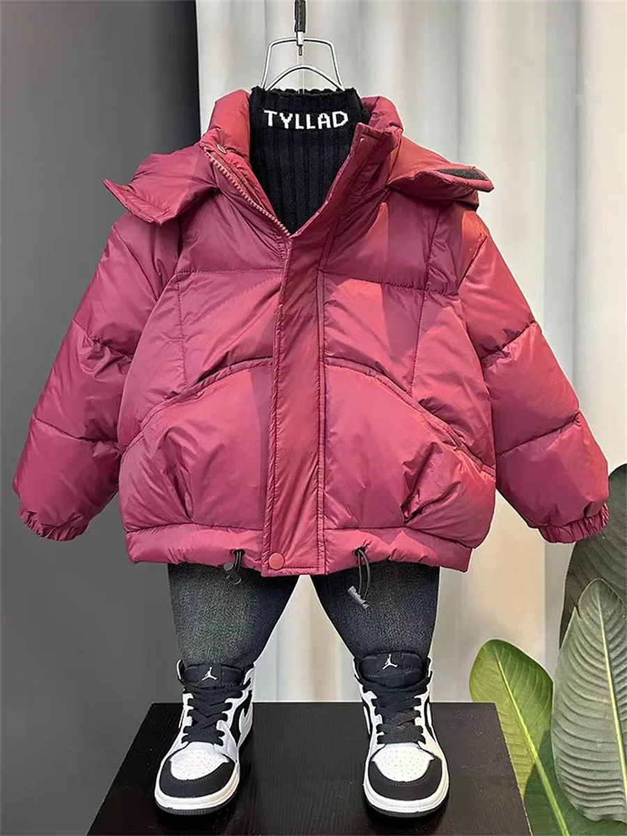 Легкие детские пуховики с капюшоном для детей от 2 до 14 лет детская одежда