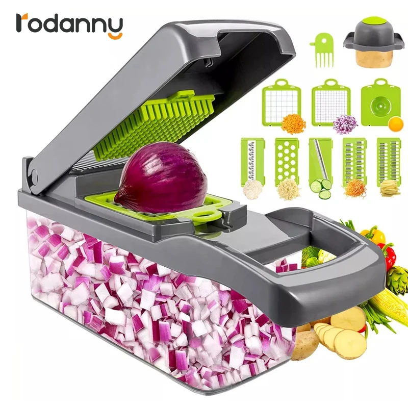 

Rodanny Multifunctional Vegetable Cutter Fruit Slicer Grater Peeler Potato Slice Carrot Onion Drain Basket Kitchen Tool