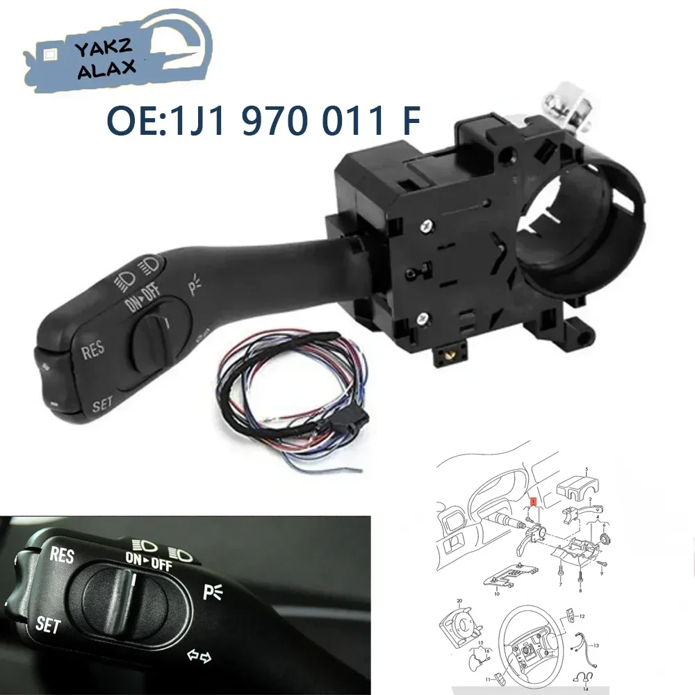 Фото Система переключателя круиз-контроля для VW Golf 4 Jetta MK4 Passat B5 Beetle Skoda Superb 1J1 970 011 F 18G 953 513 A №1