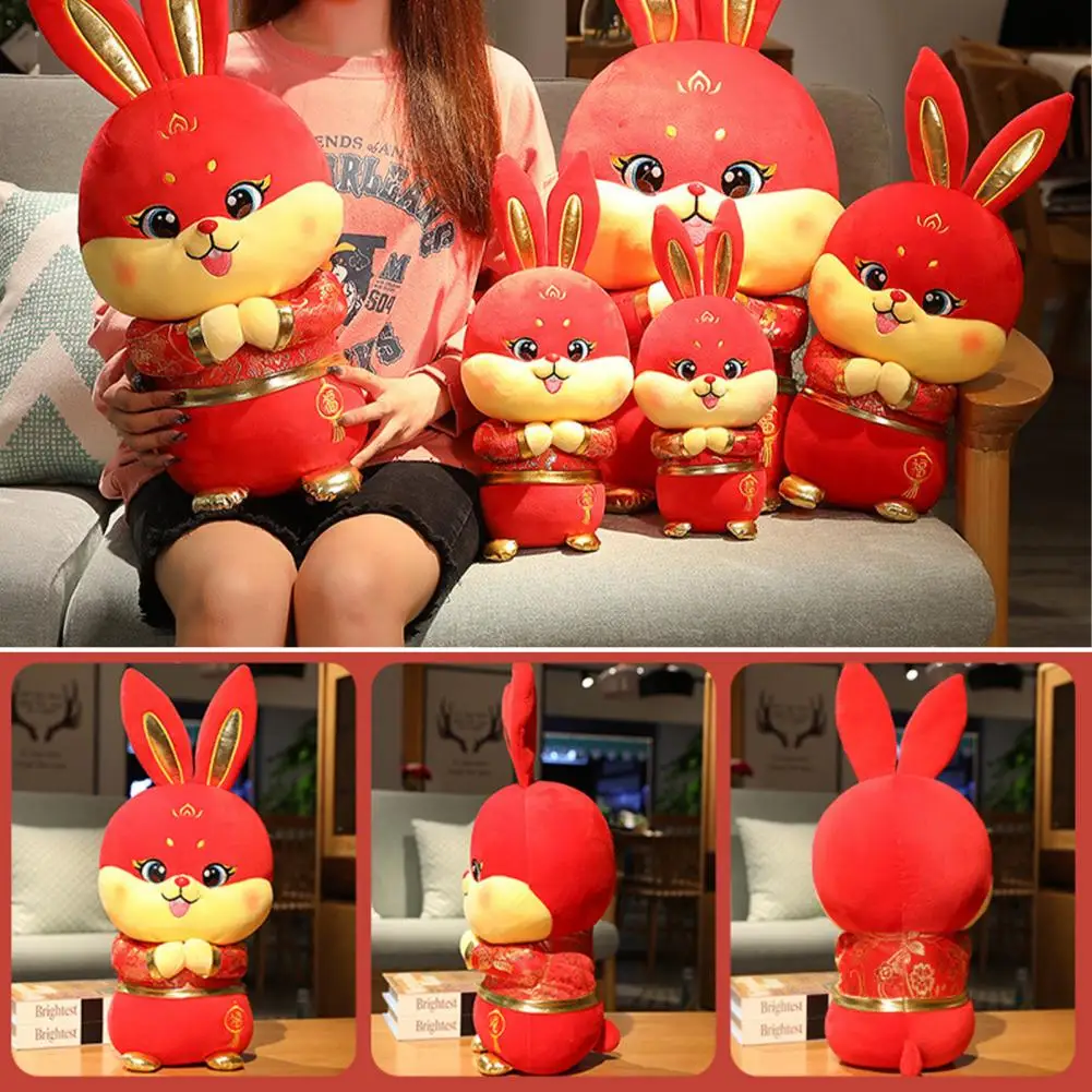 

2023 Year Mascot Doll Stylish Photo Props Doll Plushies New Year Gift Rabbit Plush Toy Rabbit Year Mascot