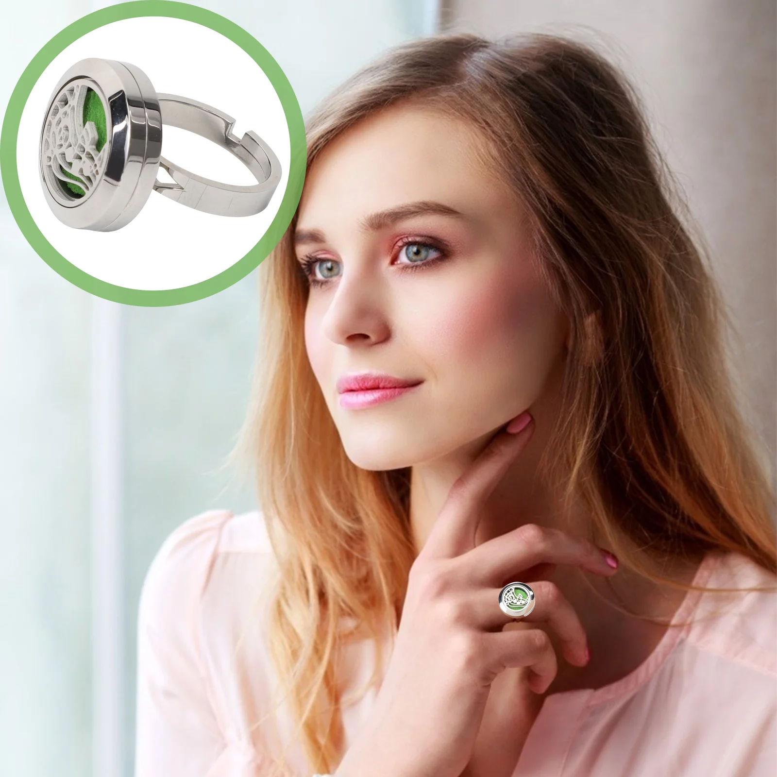 Полое кольцо с открытой манжетой унисекс диффузоры эфирное масло ароматерапия