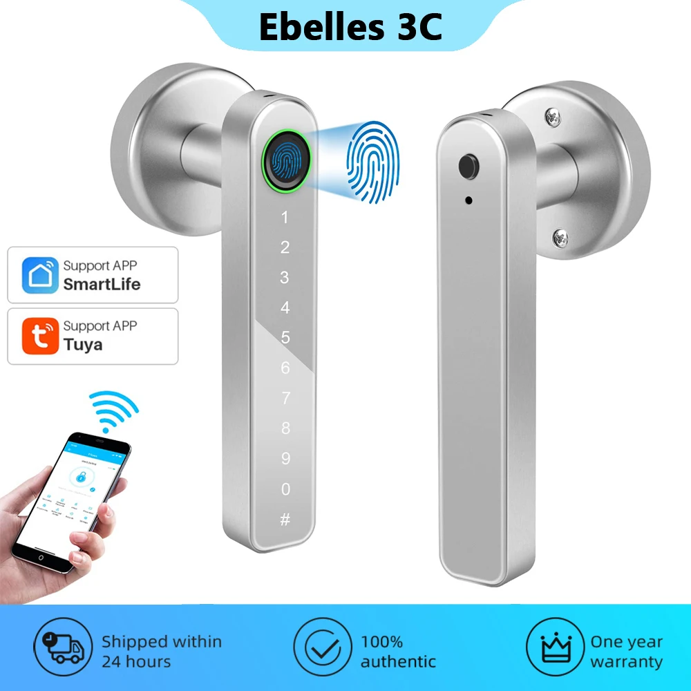 

Умный дверной замок Tuya, Bluetooth цифровая фотокамера, Ручка безопасности для дома, без ключа, разблокировка через приложение