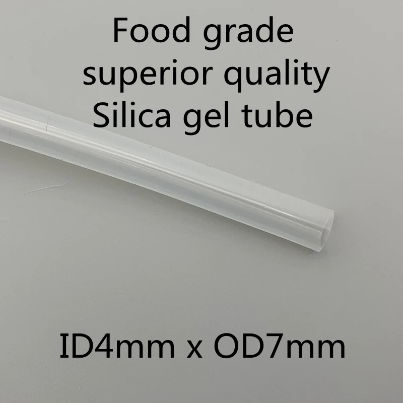 

4x7 Silicone Tubing ID 4mm OD 7mm Food Grade Flexible Drink Tubing Pipe Temperature Resistance Nontoxic Transparent