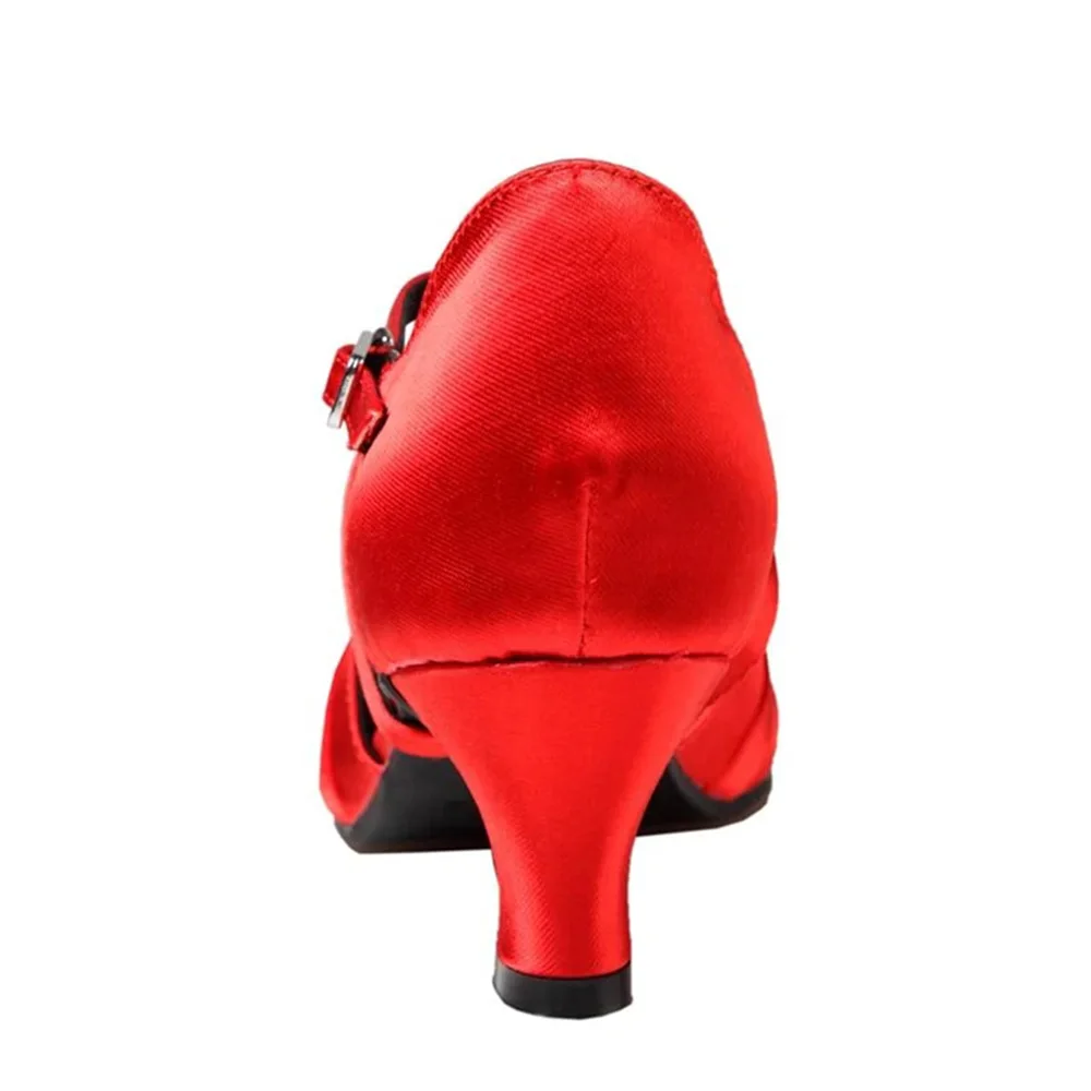 Red Closed Toe Ballroom Dance Shoes For Girls Modern Professional Women Sneakers Dancing Shoes For 2022 New Summer  Sandals