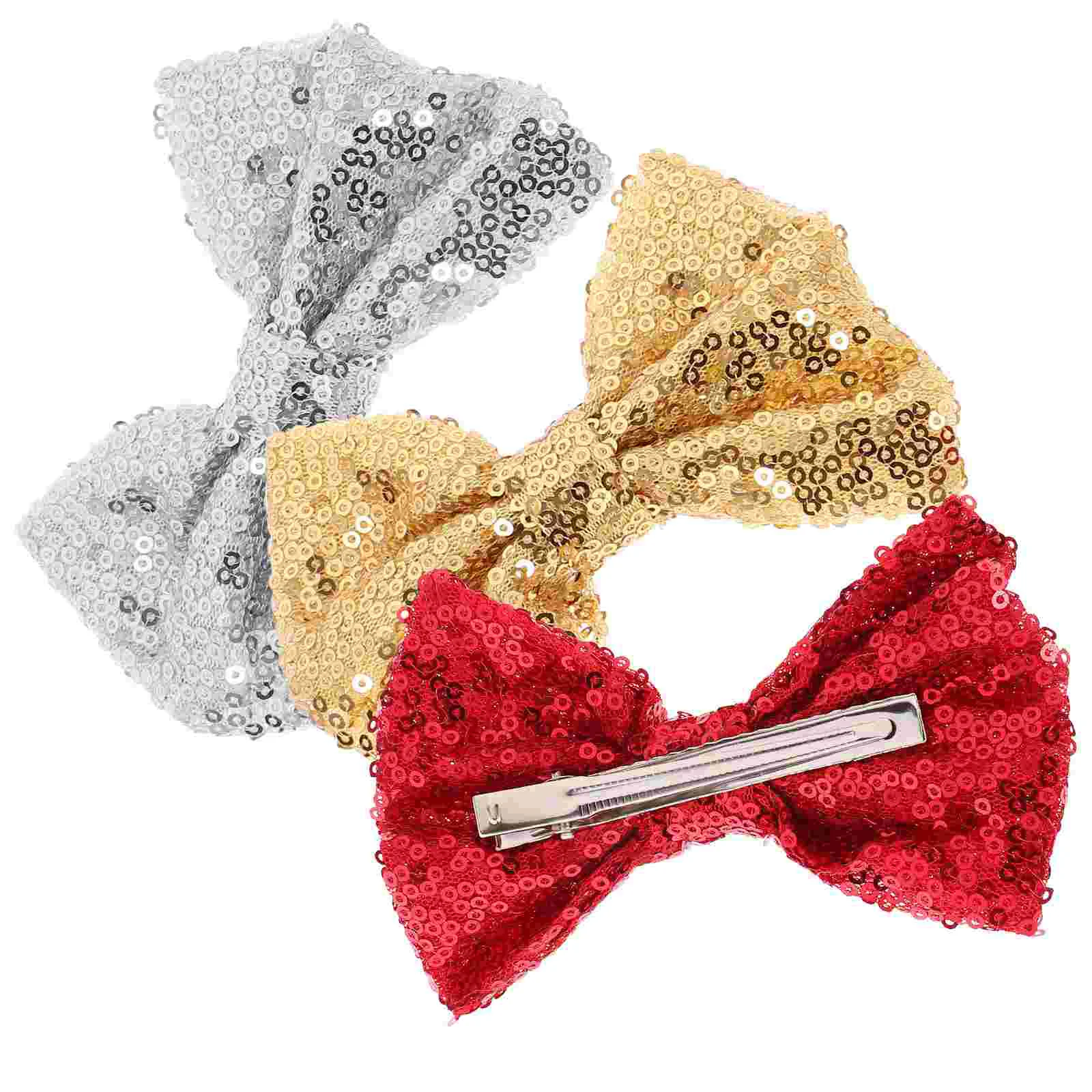 

3 Pcs Bow Hairpin Ganchos De Para Girls Bows Barrettes Fabric Little Clips Kids Ages 4-8